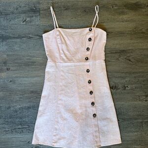 Copper Key Light Pink Button-Accent Mini Dress